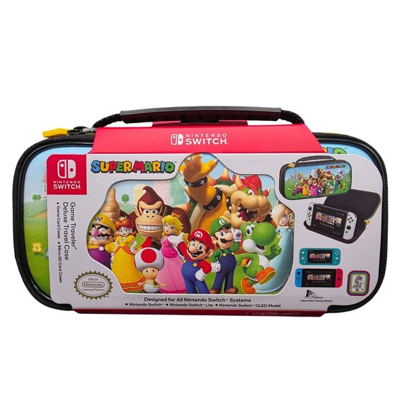 Nintendo Switch Super Mario Deluxe Travel Case With Game & SD Card Slots - Picture 1 of 7